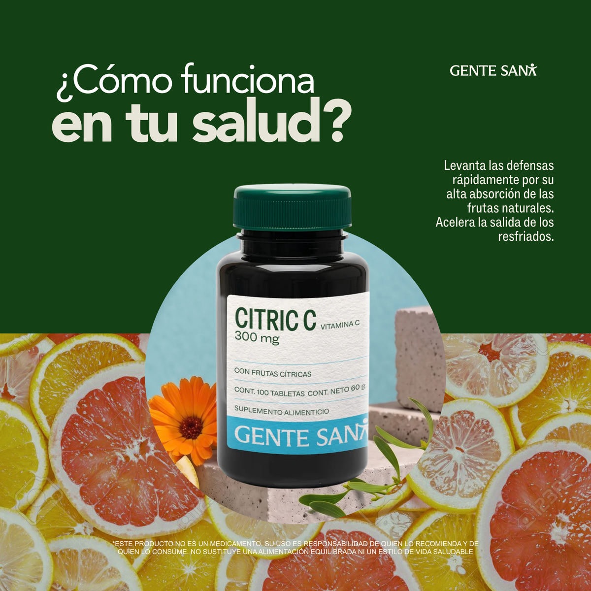Citric C 600mg 100 tabletas