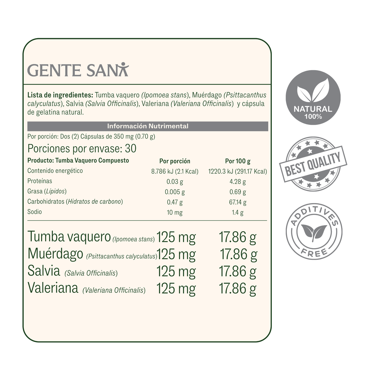 Tumba Vaquero C. 350 mg 60 cápsulas