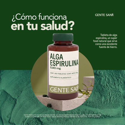 ALGA SPIRULINA 600 MG 300 TABLETAS